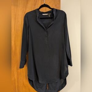 Soft Surroundings Midnight Semi Sheer Shirt Dress